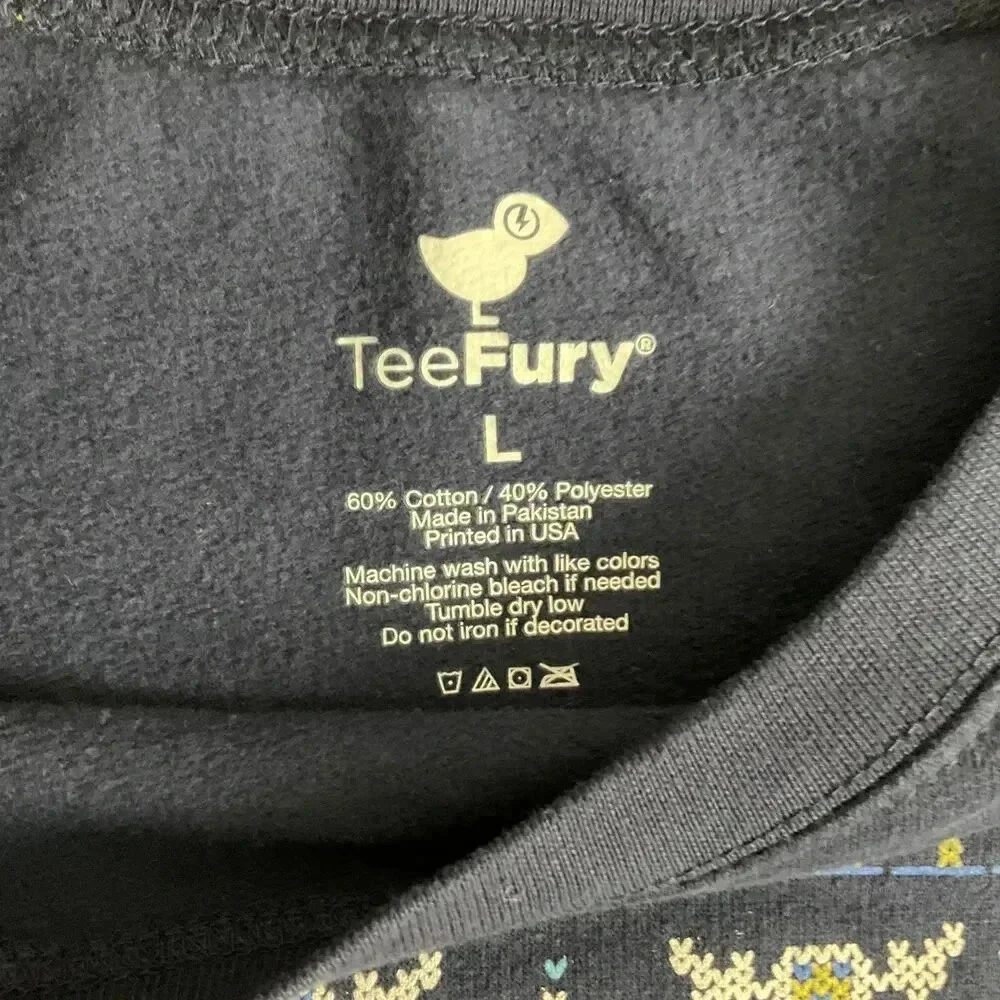 TeeFury Blue Graphic Long Sleeve Crew‎ Neck Casual Sweatshirt Large